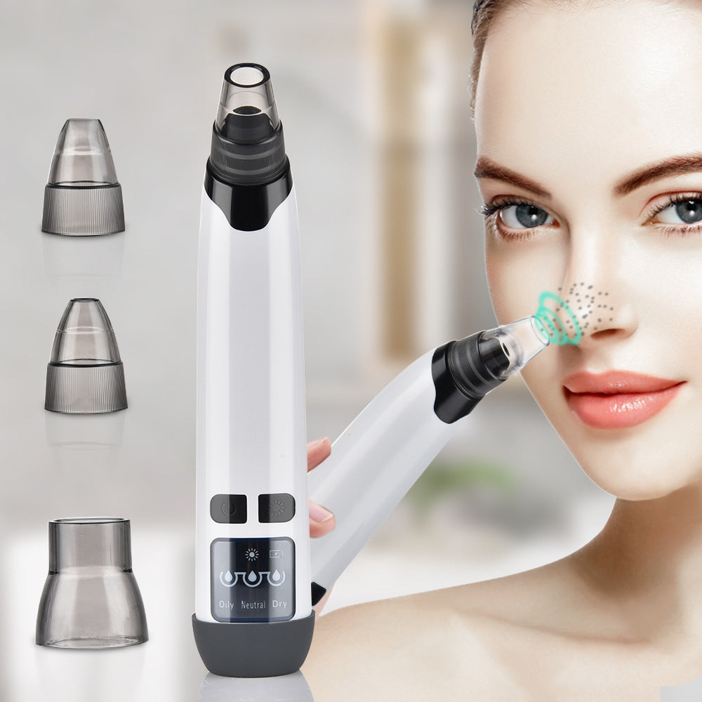 Blackhead suction heater with screen beauty instrument Electric pore cleaner new hot compress function